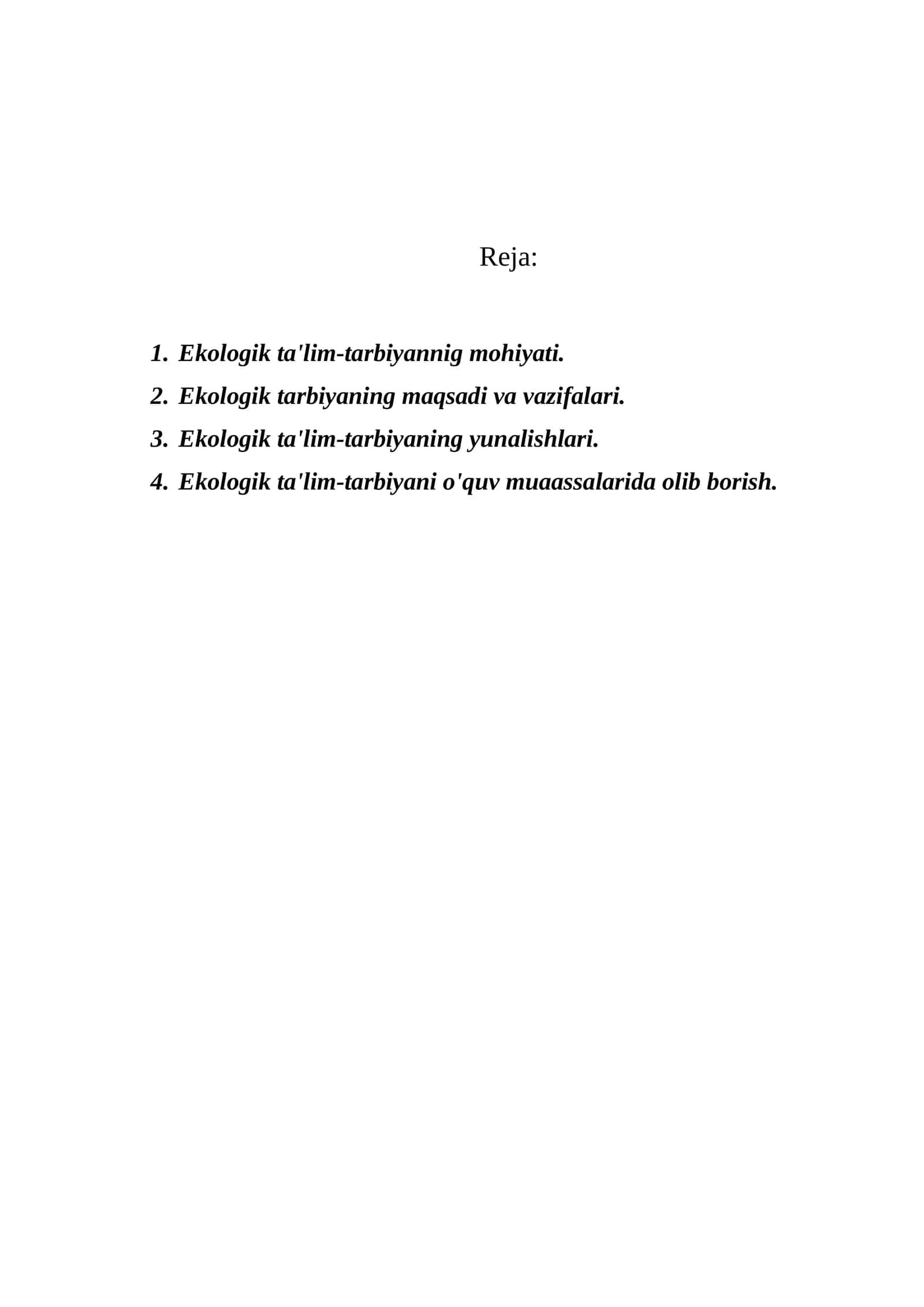 Ekologik ta'lim-tarbiyasi