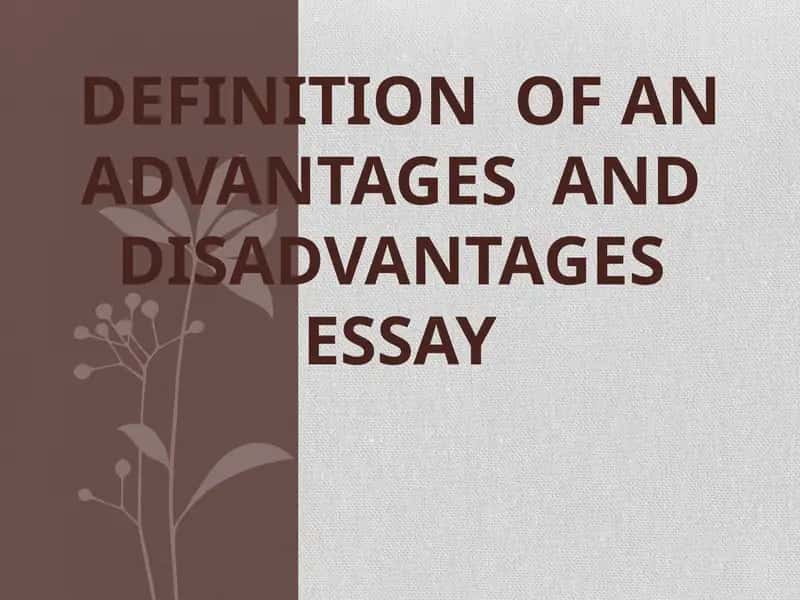 Definition of an advantages and disadvantages essay