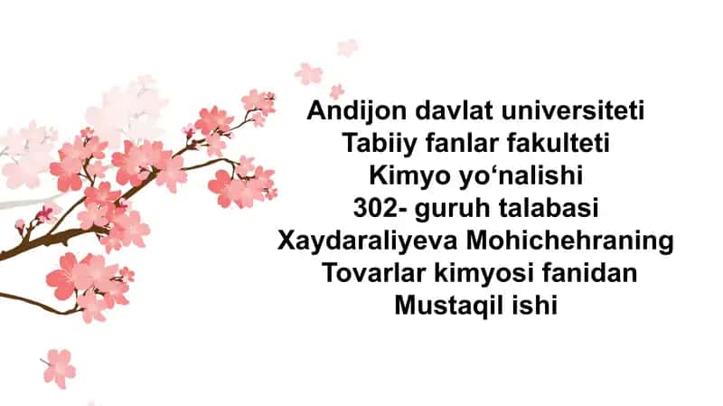 Baliq va qayta ishlangan baliq mahsulotlari