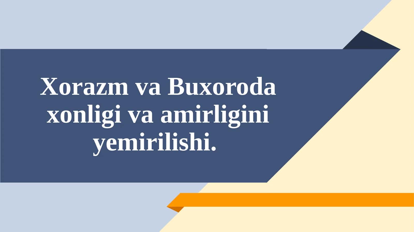 Xorazm va Buxoro daxonligi va amirligini o'z ichiga olgan edi