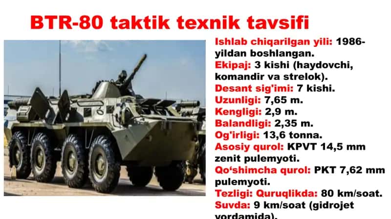 BTR-80 taktik texnik