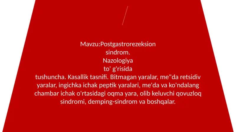 Gastrorezeksiyadan so'nggi buzilishlar - PGR
