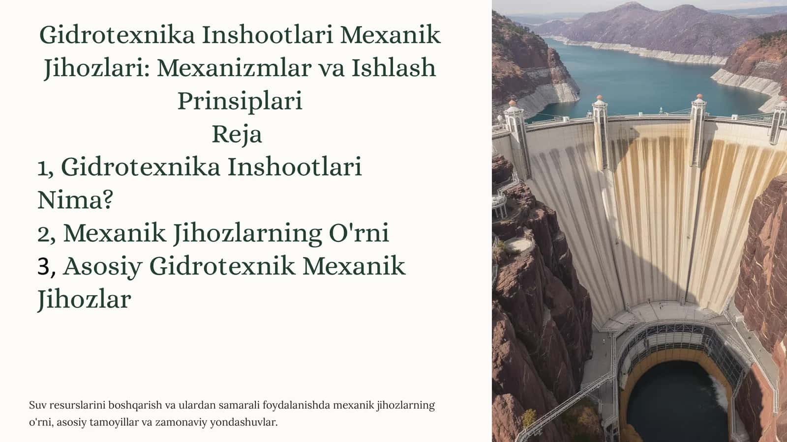 Gidrotexnika Inshootlari Mexanik Jihozlari: Mexanizmlar vaIshlashPrinsiplari