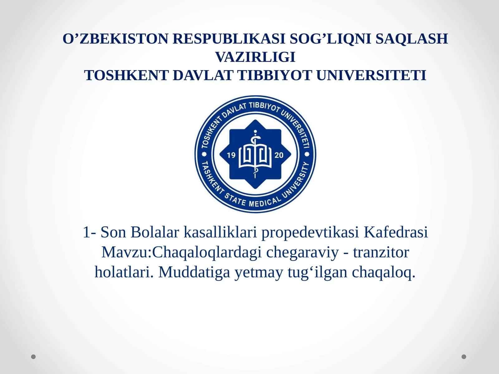 SonBоlаlаr kаsаlliklаri propedevtikasi