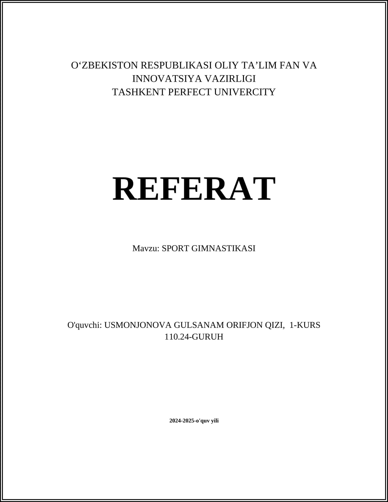 SPORT GIMNASTIKASI