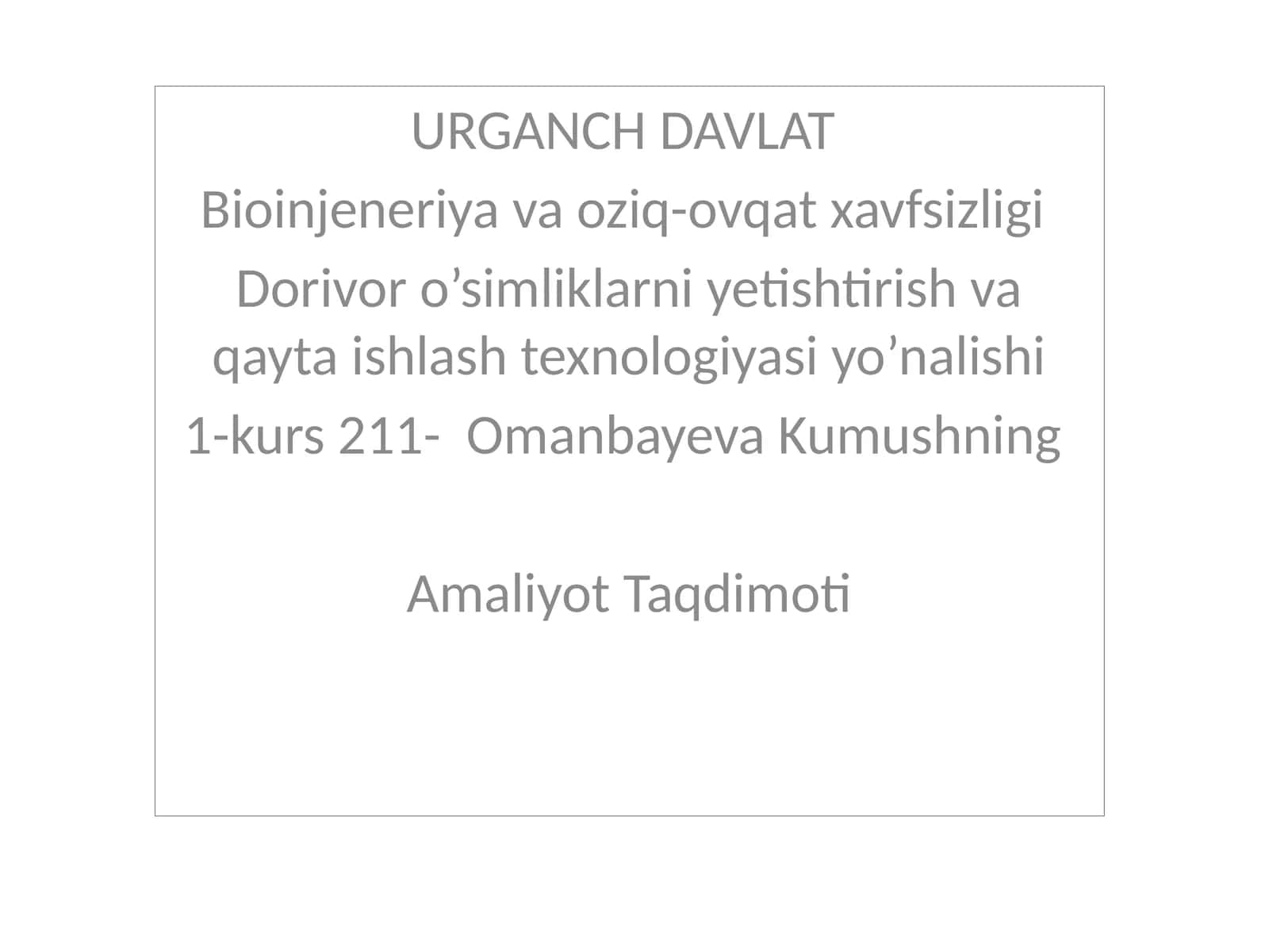 Urganch Davlat