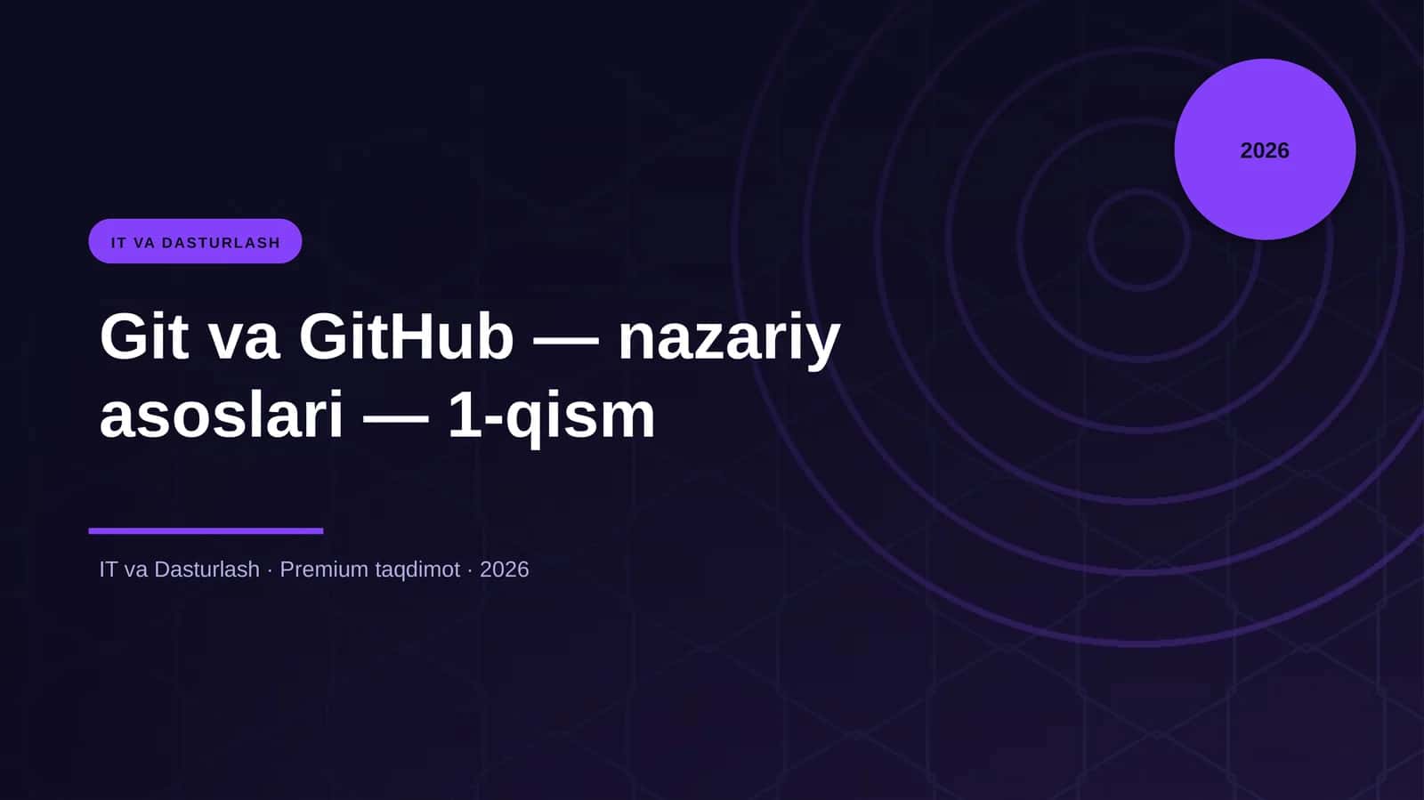 Git va GitHub — nazariy asoslari — 1-qism