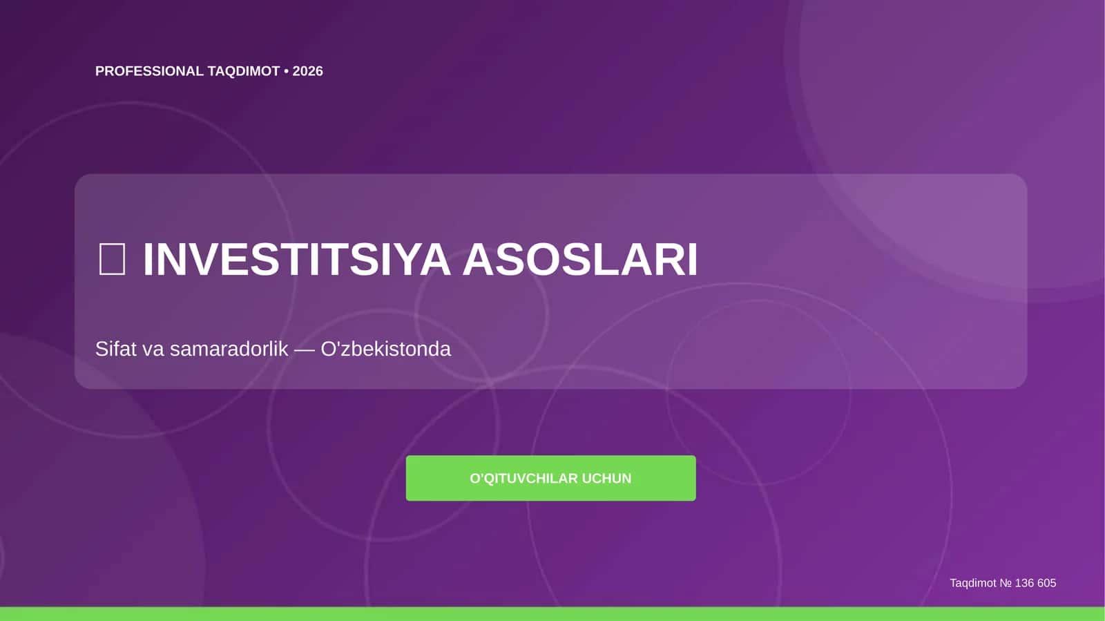 INVESTITSIYA ASOSLARI