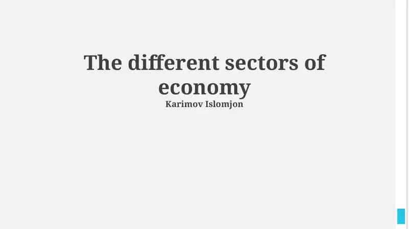 The different sectors of economy