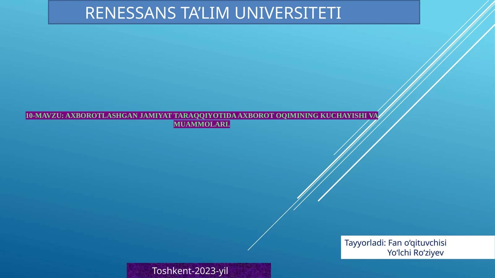 Axborotlashgan jamiyat taraqqiyotida axborot oqimining kuchayishi va muammolari