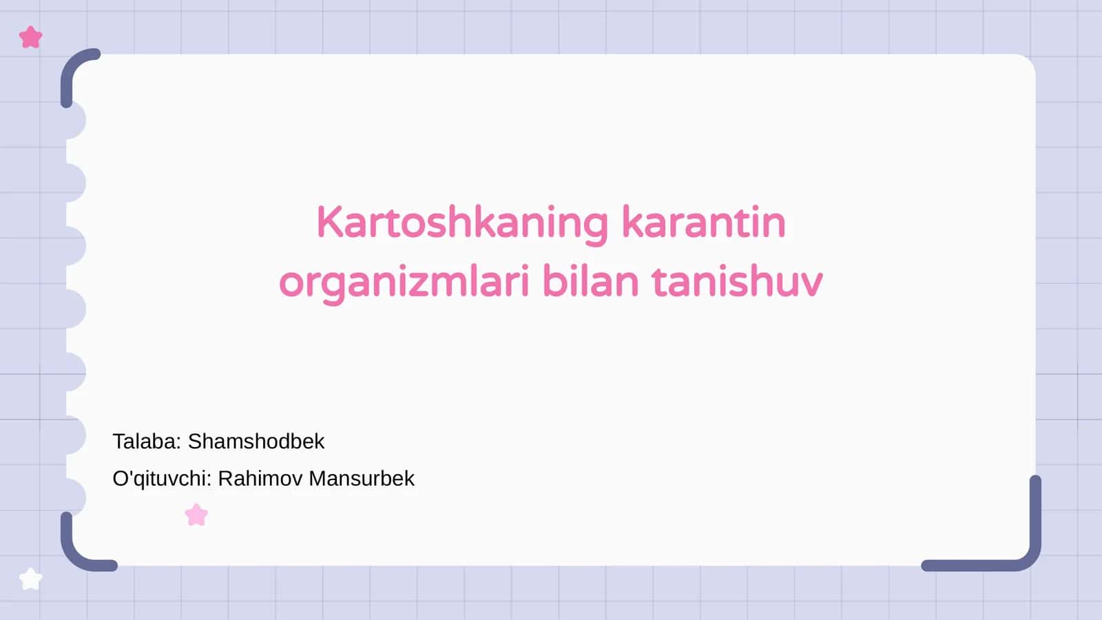 Kartoshkaning karantin organizmlari bilan tanishuv
