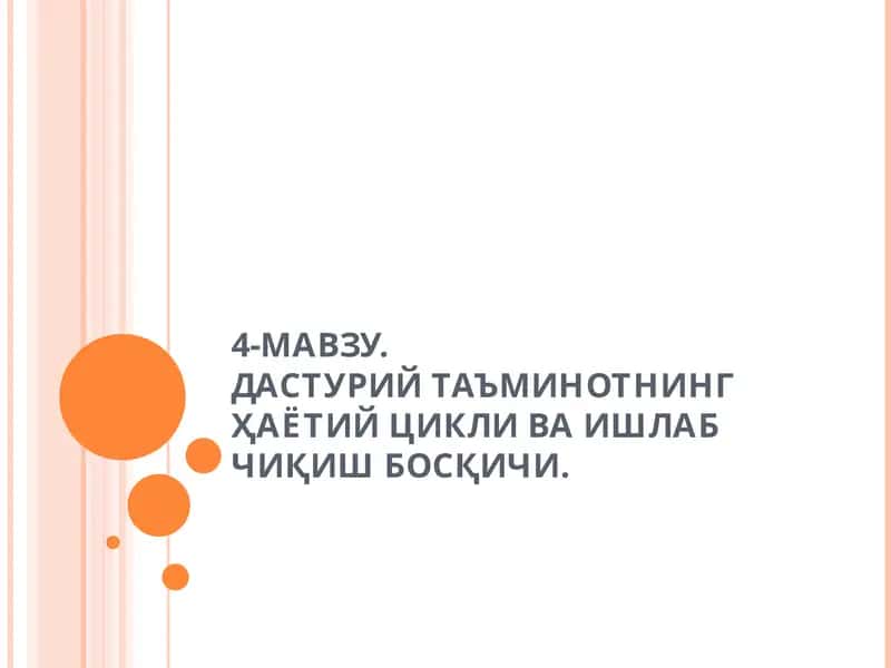 4-МАВЗУ.ДАСТУРИЙ ТАЪМИНОТНИНГ ҲАЁТИЙ ЦИКЛИ ВА ИШЛАБ ЧИҚИШ БОСҚИЧИ