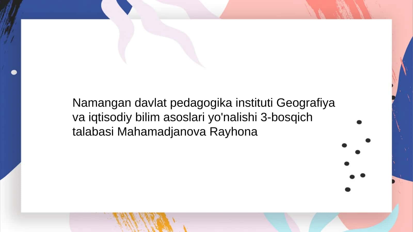Fargʻona vodiysi va iqtisodiy bilim asoslari yo'nalishi