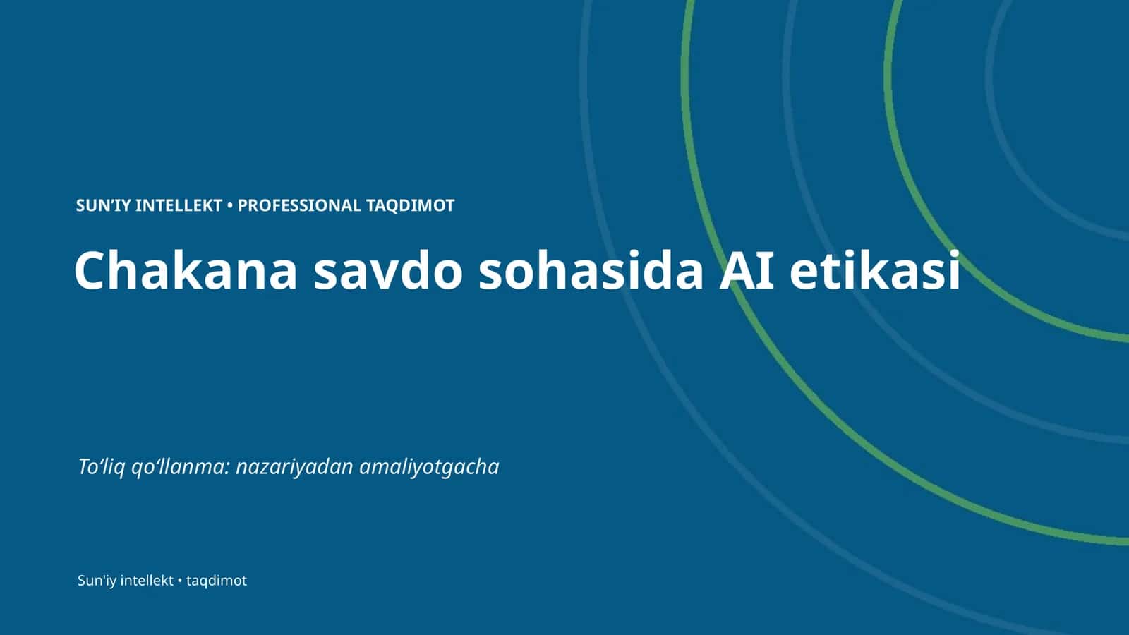 SUNʼIY INTELLEKT • PROFESSIONAL TAQDIMOT