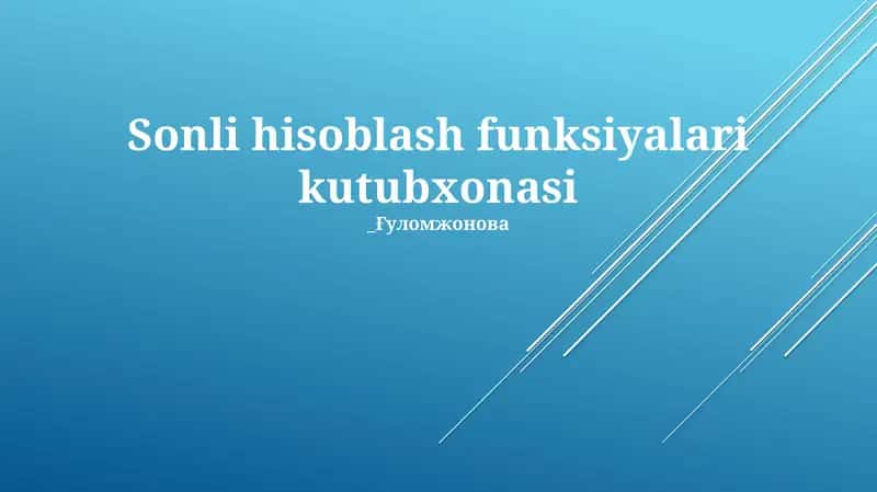 Sonli hisoblash funksiyalari kutubxonasi