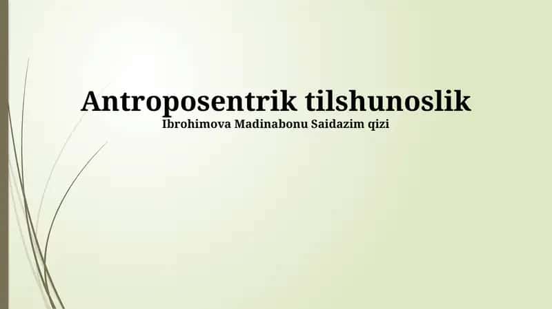 Antroposentrik tilshunoslik