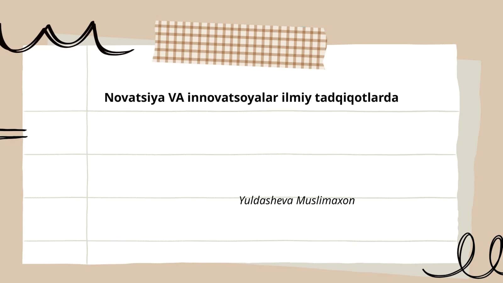 Novatsiya VA Innovatsiyalar Ilmiy Tadqiqotlarda