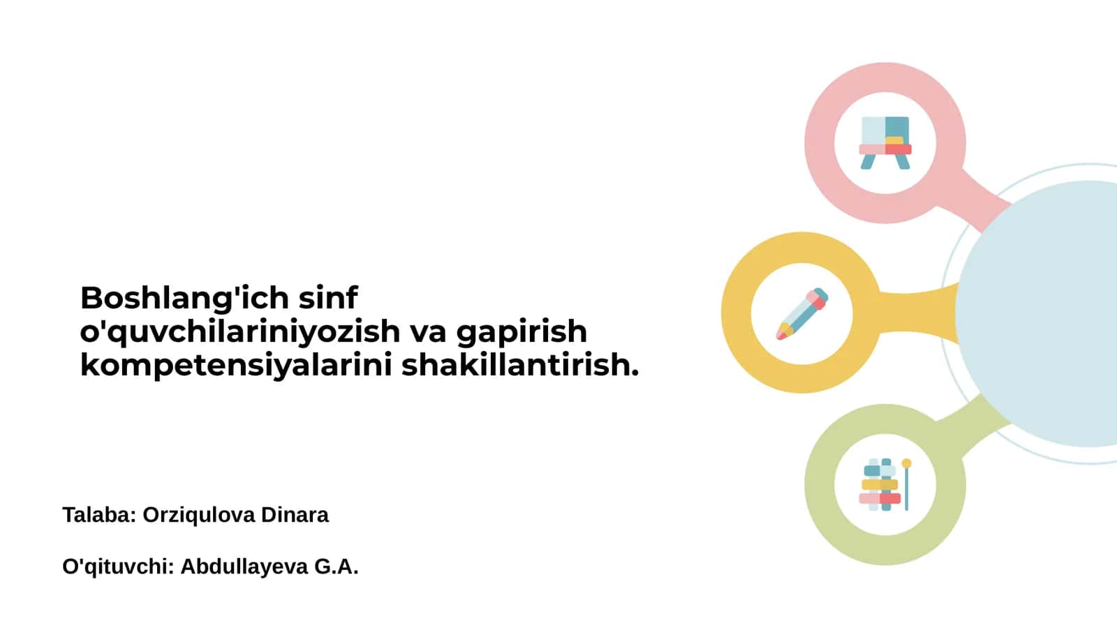 Boshlang'ich sinf o'quvchilari uchun yozish asoslari