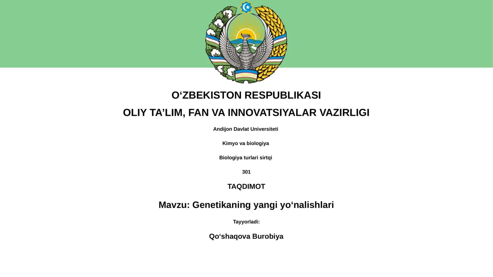 Genetikaning yangi yoʻnalishlari