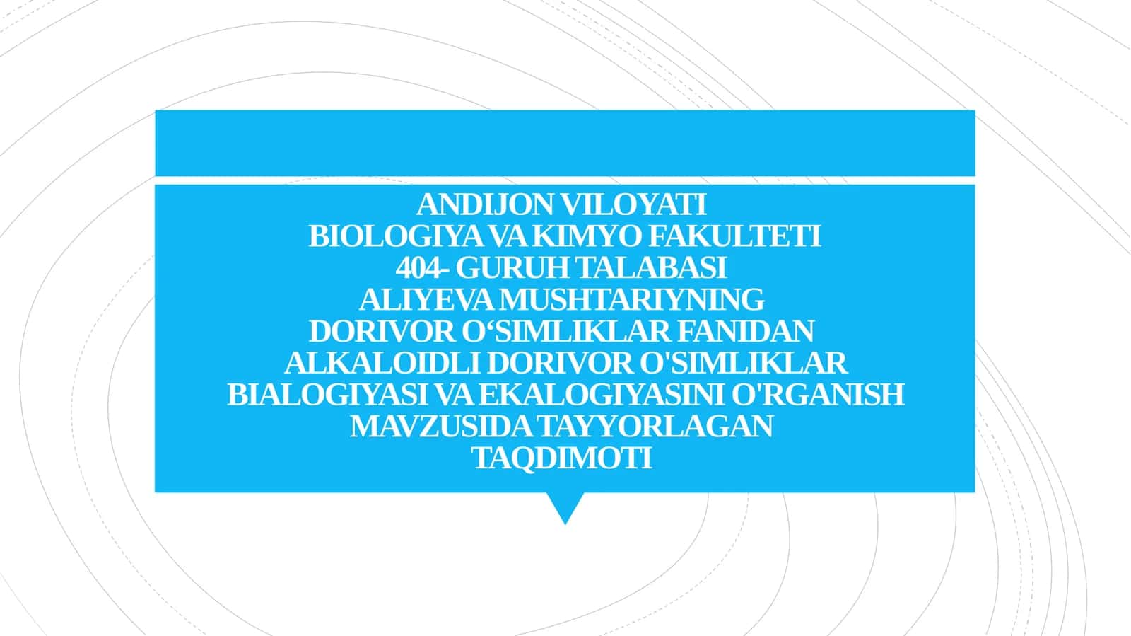 Alkaloidli Dori Vor O‘simliklarni O'rganish