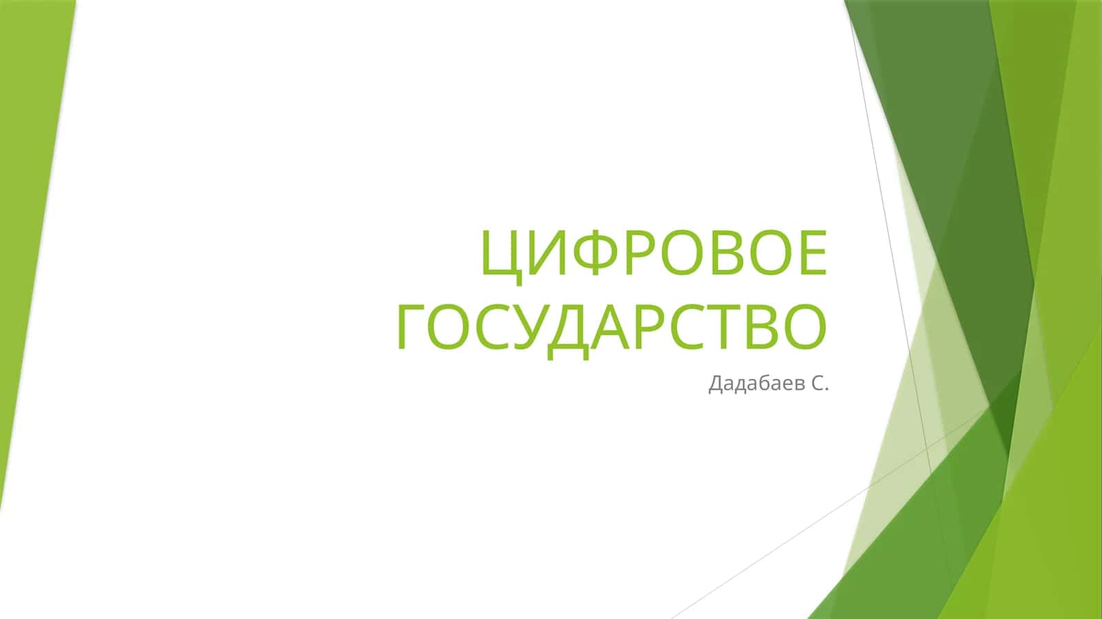 ЦИФРОВОЕ ГОСУДАРСТВО