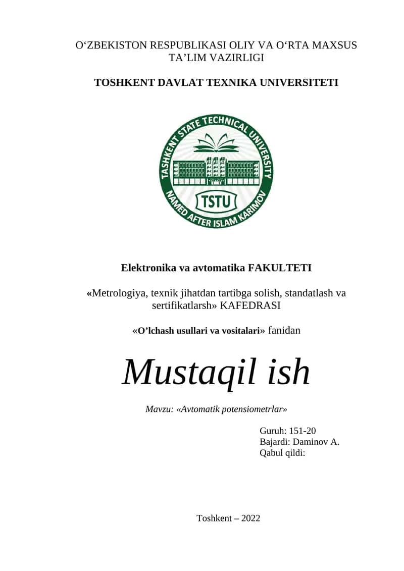 Avtomatik potensiometrlar