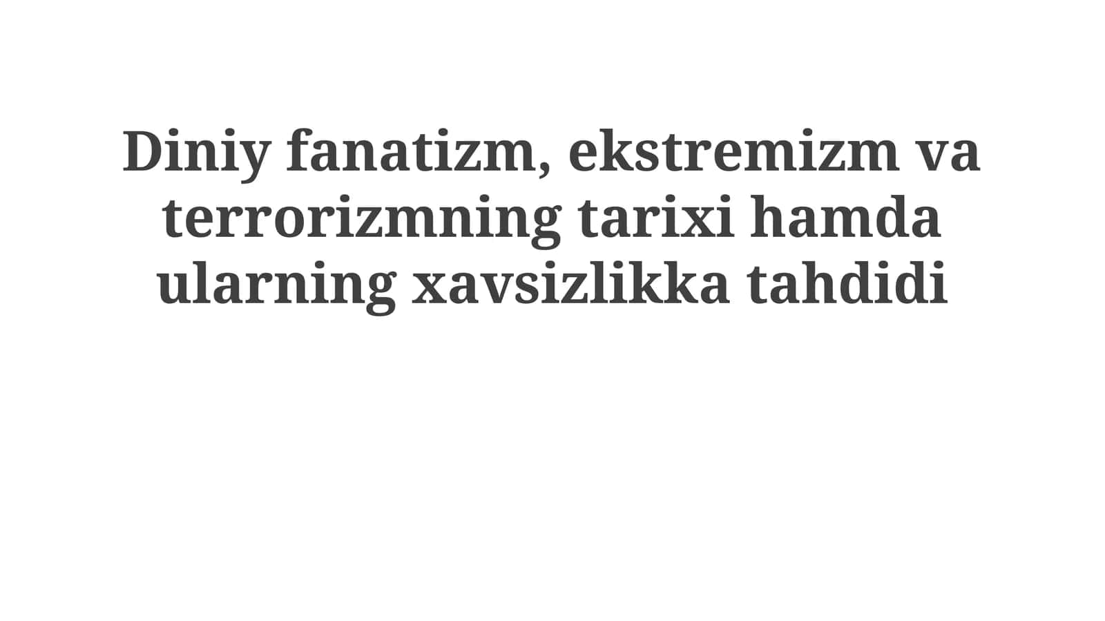 Zamonaviy davrda diniy terrorizmning paydo bo'lishi