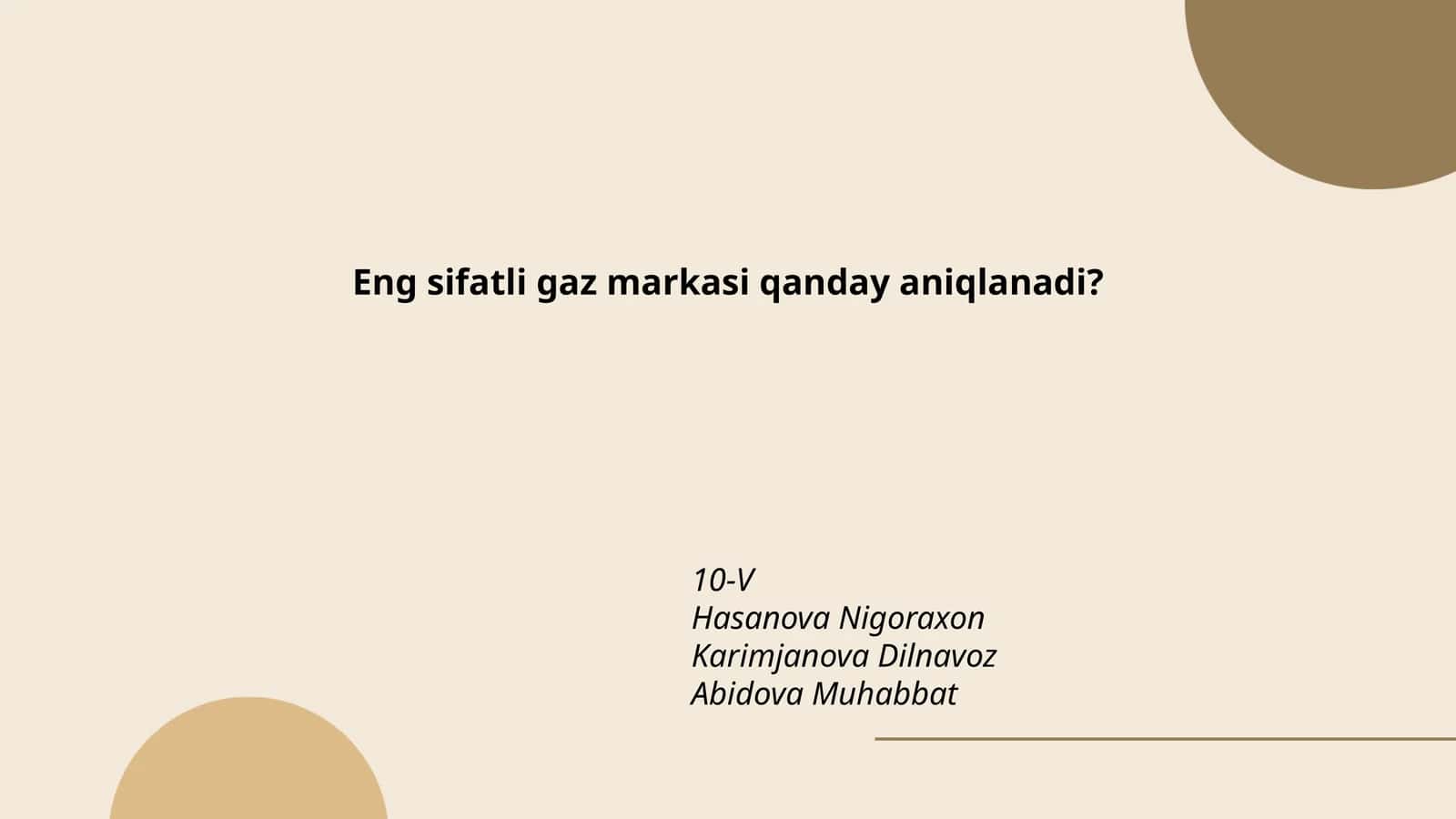 Gaz sifatini aniqlash usullari