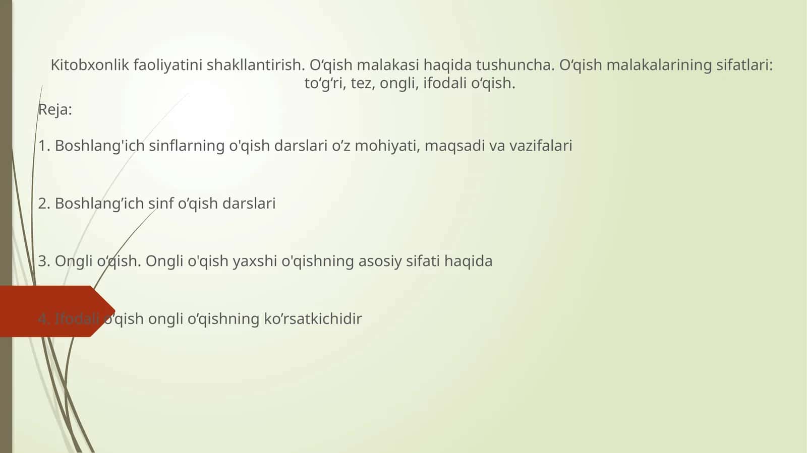 Kitobxonlik faoliyatini shakllantirish