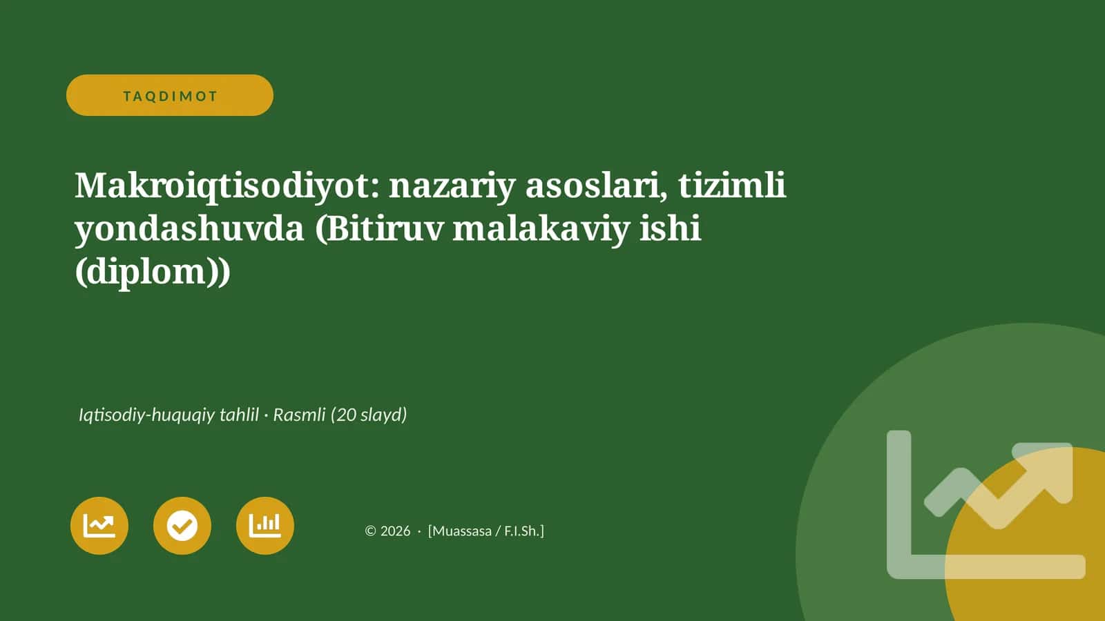 Makroiqtisodiyot: nazariy asoslari, tizimli yondashuvda (Bitiruv malakaviy ishi (diplom))