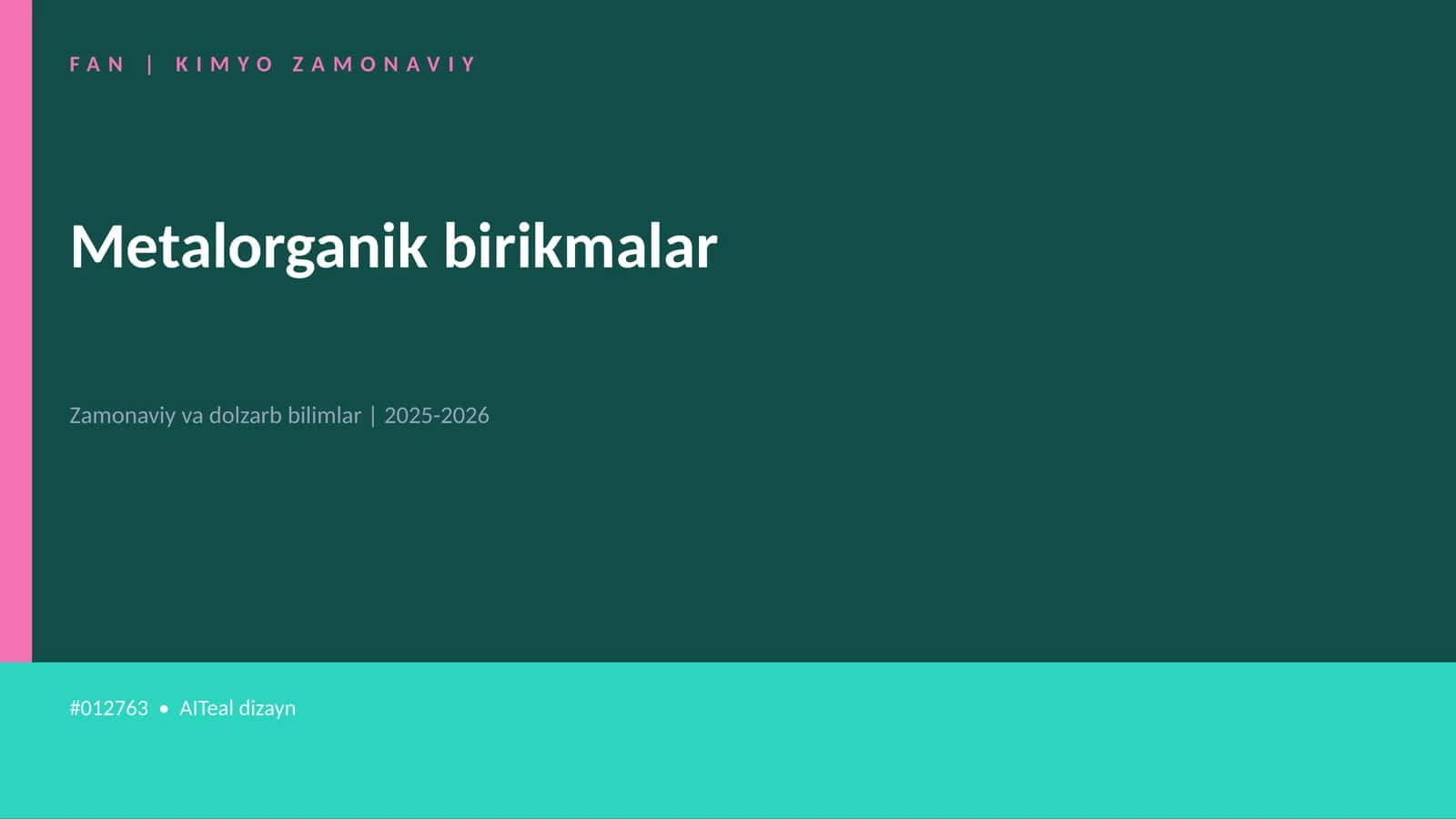 Metalorganik birikmalar