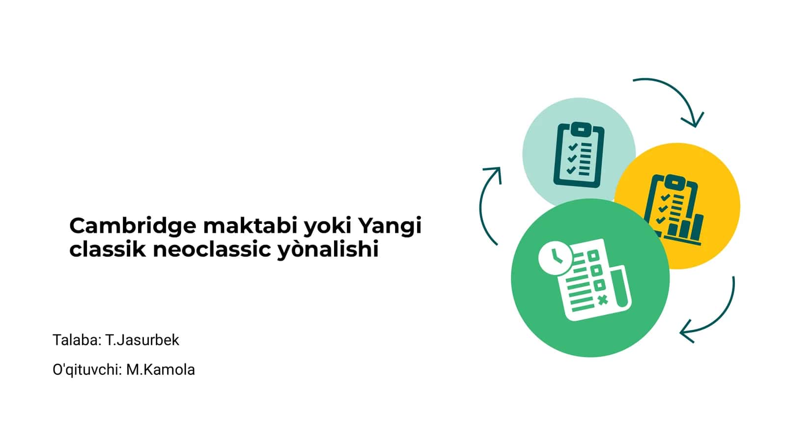 Cambridge Maktabi Tarixi va Yangi Klassik Neoclassic Yo'nalishi