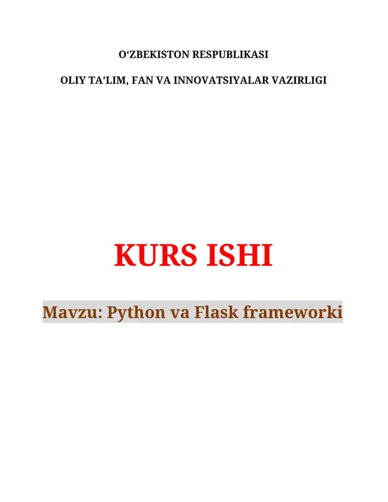 Python va Flask frameworki