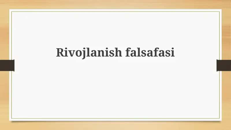 Rivojlanish falsafasi