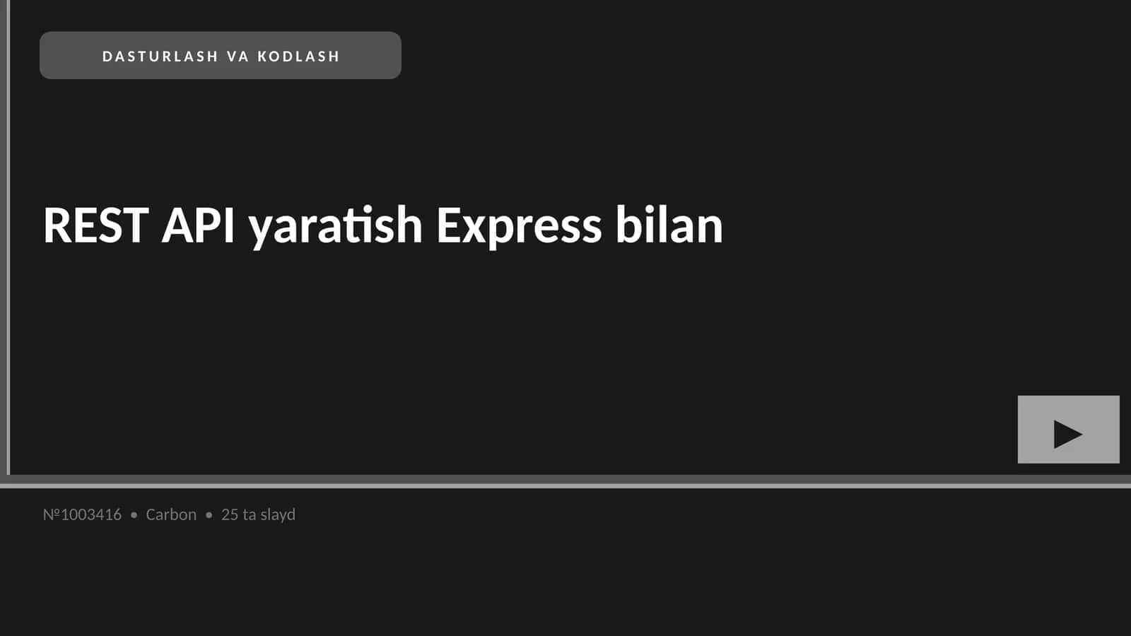 REST API yaratish Express bilan