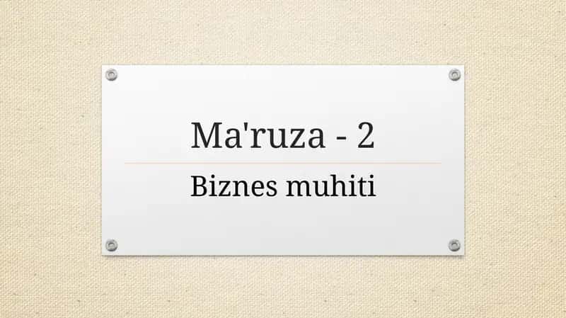 Biznes muhiti