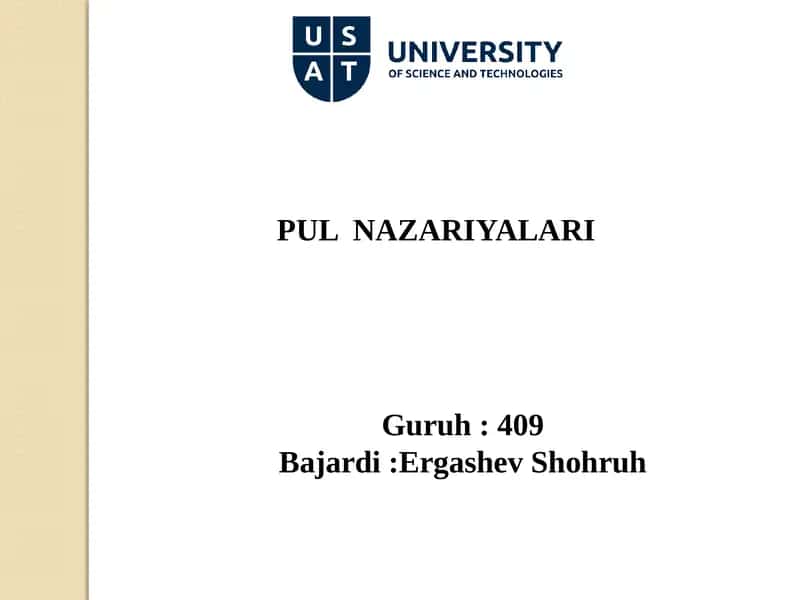 PUL NAZARIYALARI