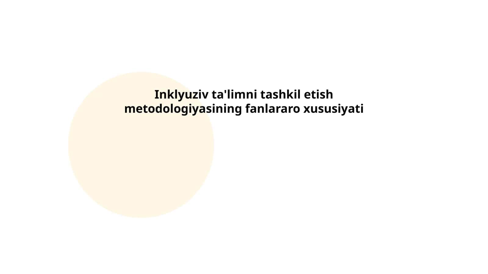 O'quv Ta'limning Inkluziv Metodologiyasi