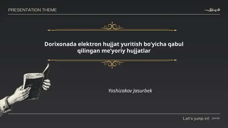 Elektron hujjatlar yuritish bo‘yicha me’yoriy hujjatlar