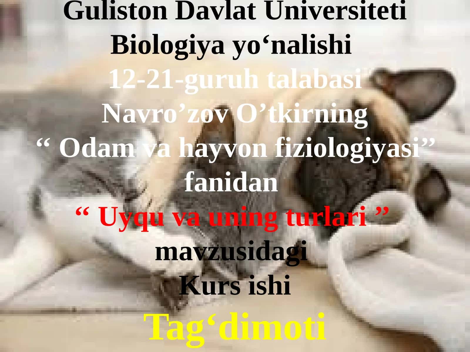 Uyqu va uning turlari
