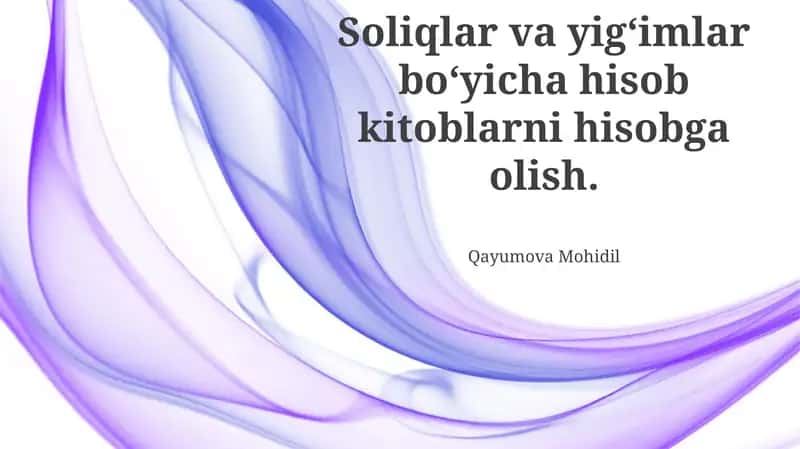 Soliqlar va yig'imlarni hisoblash asoslari