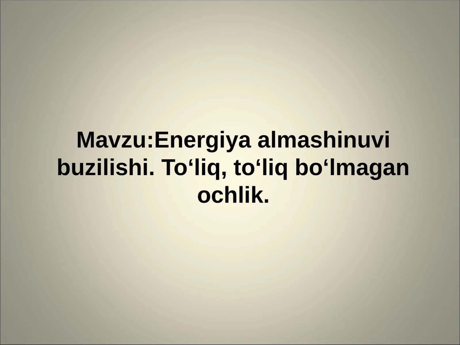 Energiya almashinuvi buzilishi. Toʻliq, toʻliq boʻlmagan ochlik