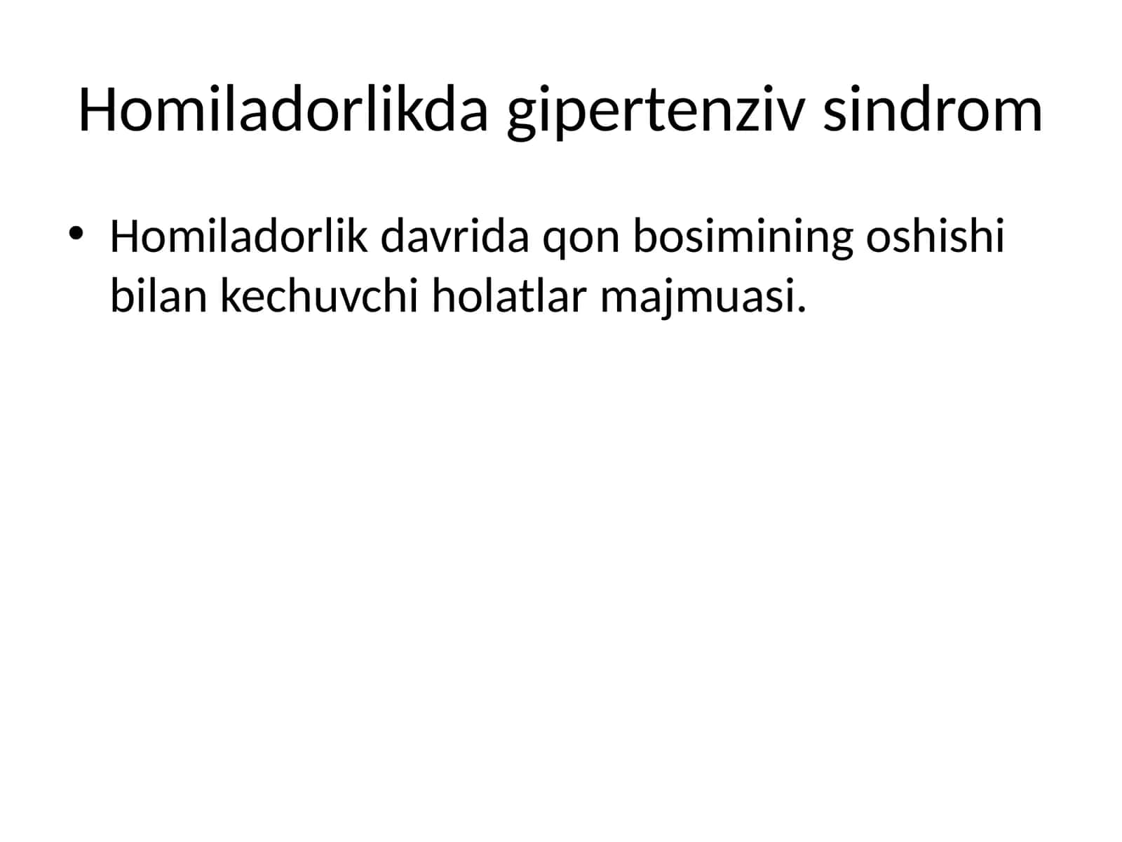 Homiladorlikda gipertenziv sindrom