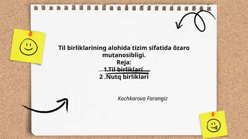 Til birliklarining alohida tizim sifatida õzaro mutanosibligi