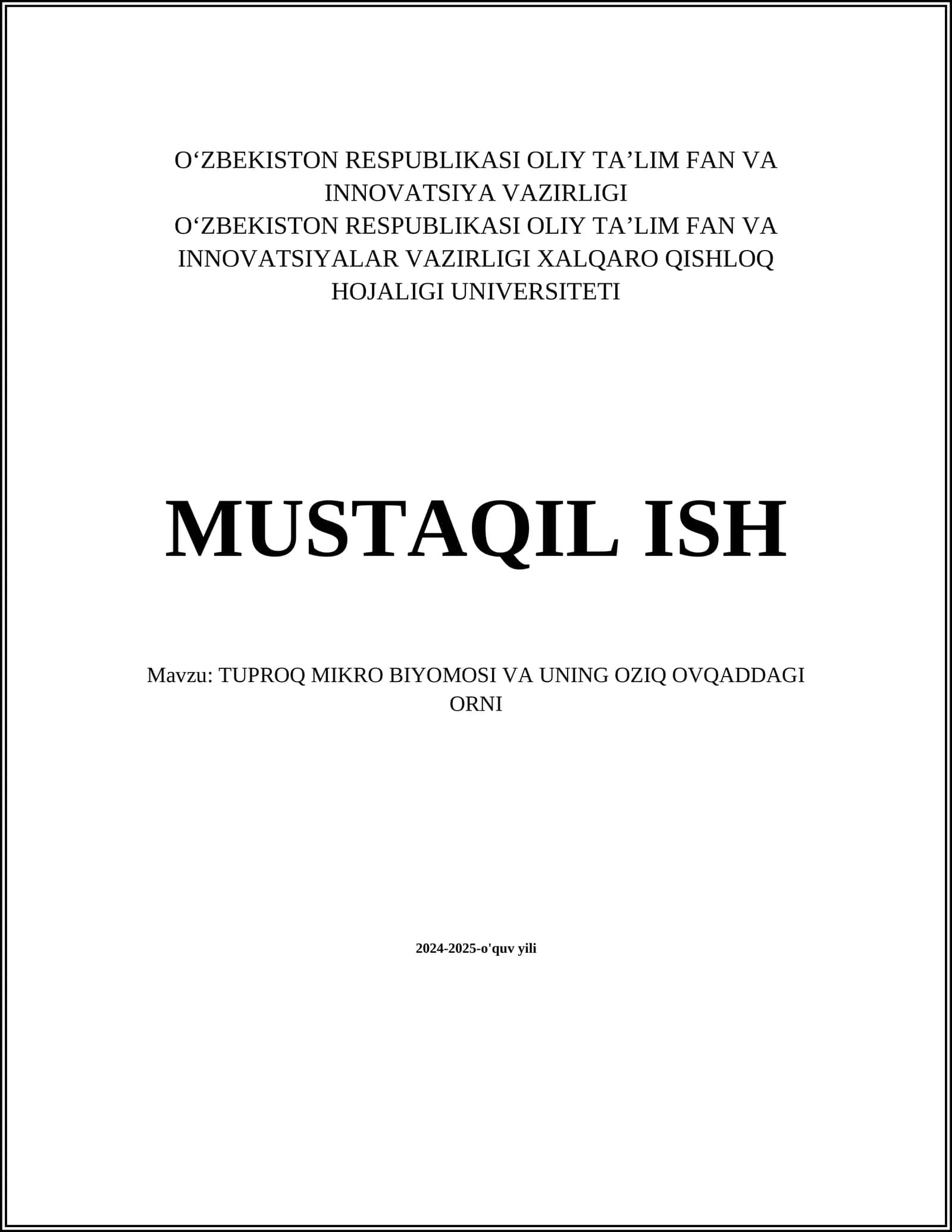 Tuproq mikrobiomosining roli