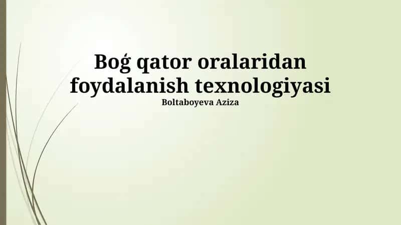 Qator oralig'i texnologiyasi
