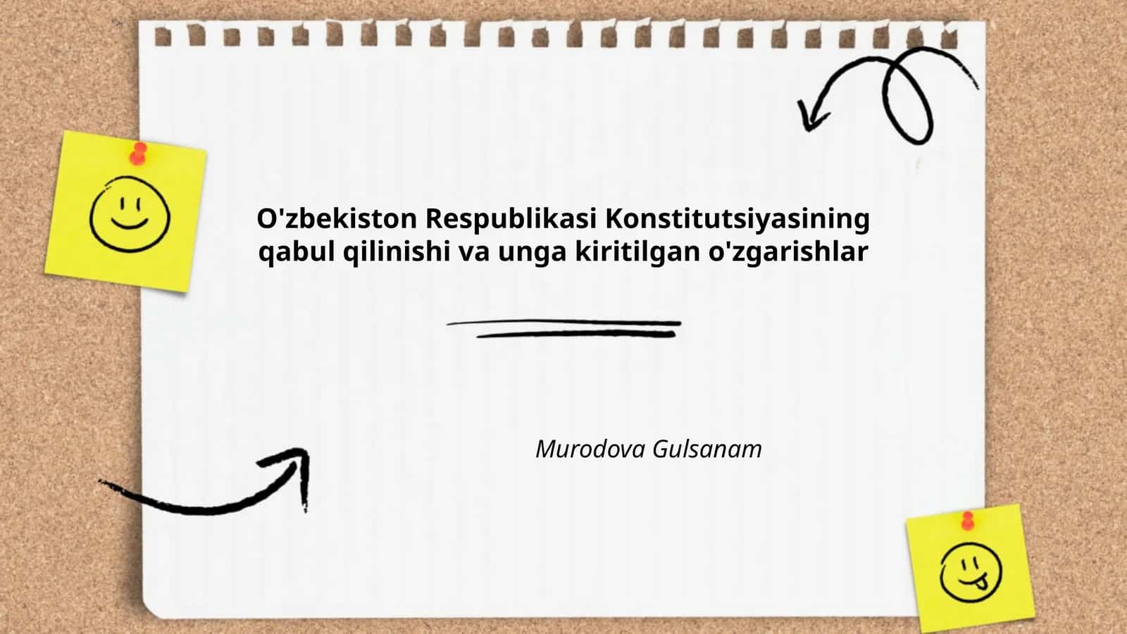 O'zbekiston Respublikasi Konstitutsiyasining qabul qilinishi va unga kiritilgan o'zgarishlar