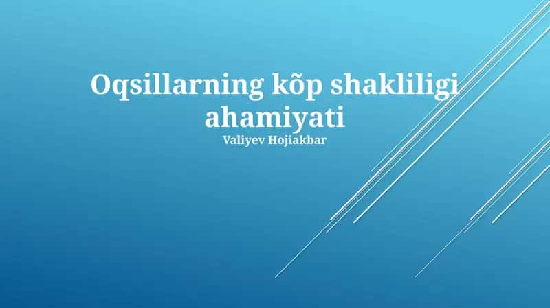Oqsillarning kõp shakliligi ahamiyati