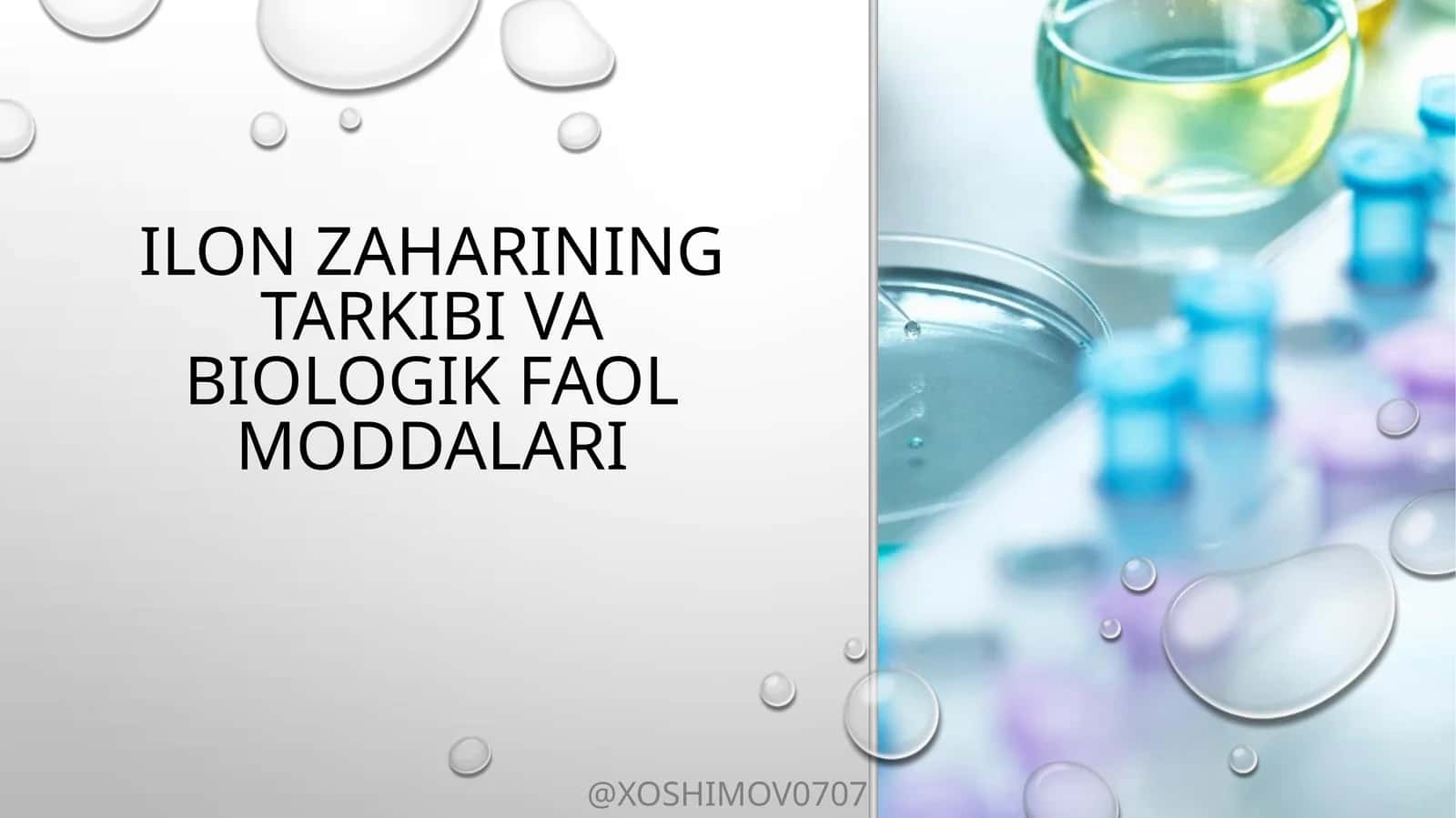 Ilon zaharining tarkibidagi biologik faol moddalar