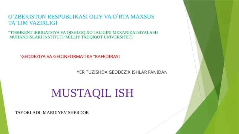 Yermaydonlarini mexanik usulda loyixalash